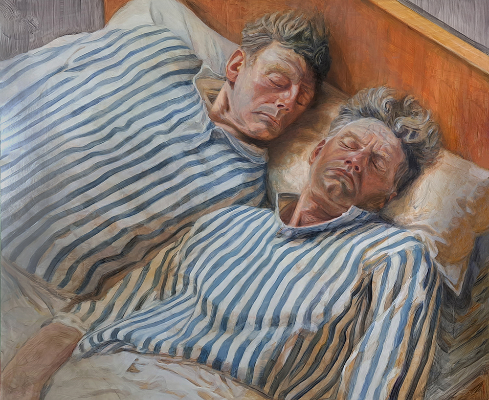 Norman Leto, Twins From J. Littell's Kindly Ones, Forty Years Later Oil On Fiberboard, 120x100, 2023